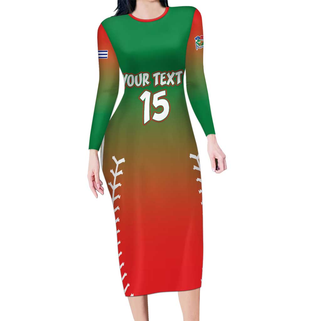 Las Tunas 2025 Baseball Custom Long Sleeve Bodycon Dress Palante Lenadores