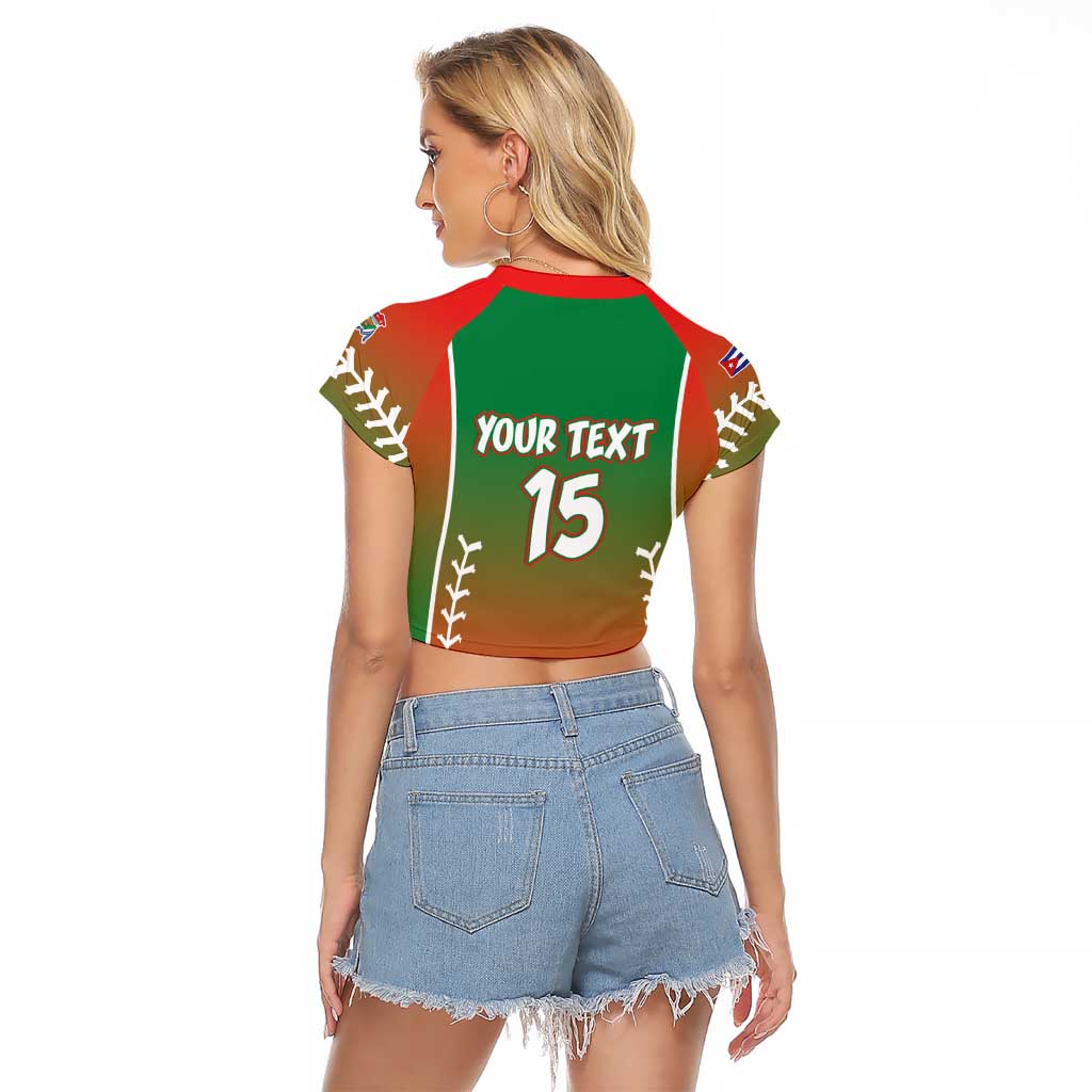 Las Tunas 2025 Baseball Custom Raglan Cropped T Shirt Palante Lenadores