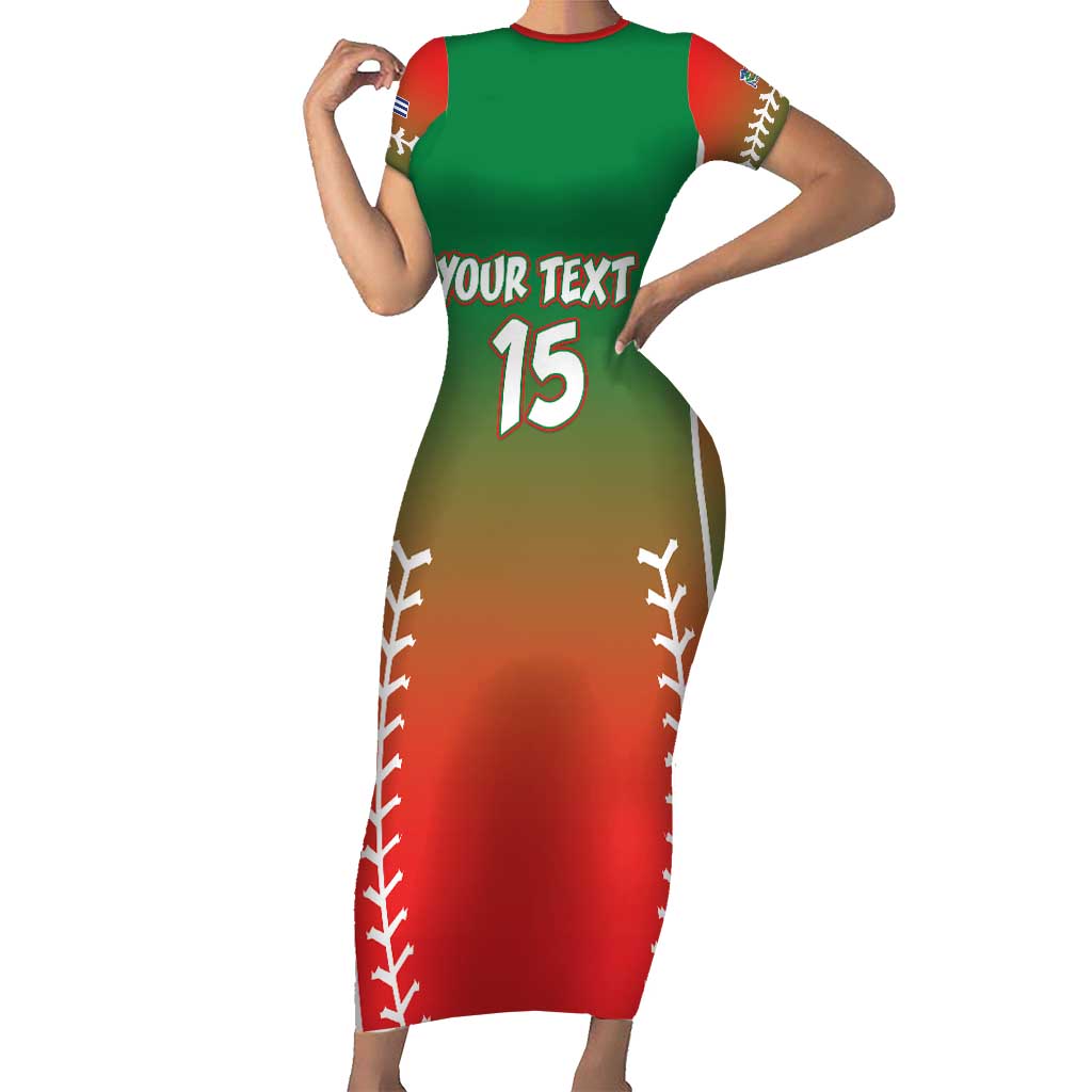Las Tunas 2025 Baseball Custom Short Sleeve Bodycon Dress Palante Lenadores