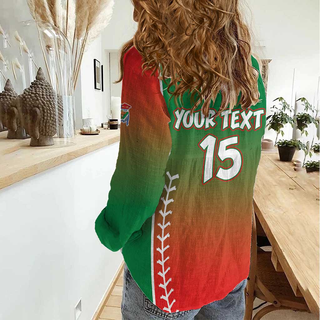 Las Tunas 2025 Baseball Custom Women Casual Shirt Palante Lenadores