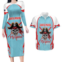 Santa Maria 2025 Baseball Custom Couples Matching Long Sleeve Bodycon Dress and Hawaiian Shirt Come On Pirate