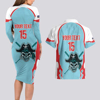 Santa Maria 2025 Baseball Custom Couples Matching Long Sleeve Bodycon Dress and Hawaiian Shirt Come On Pirate