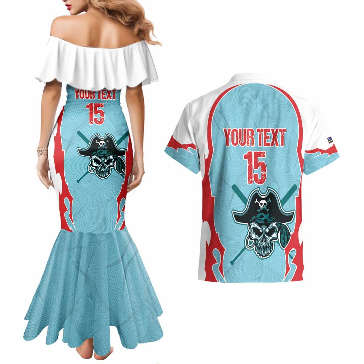 Santa Maria 2025 Baseball Custom Couples Matching Mermaid Dress and Hawaiian Shirt Come On Pirate