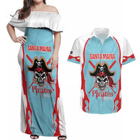 Santa Maria 2025 Baseball Custom Couples Matching Off Shoulder Maxi Dress and Hawaiian Shirt Come On Pirate