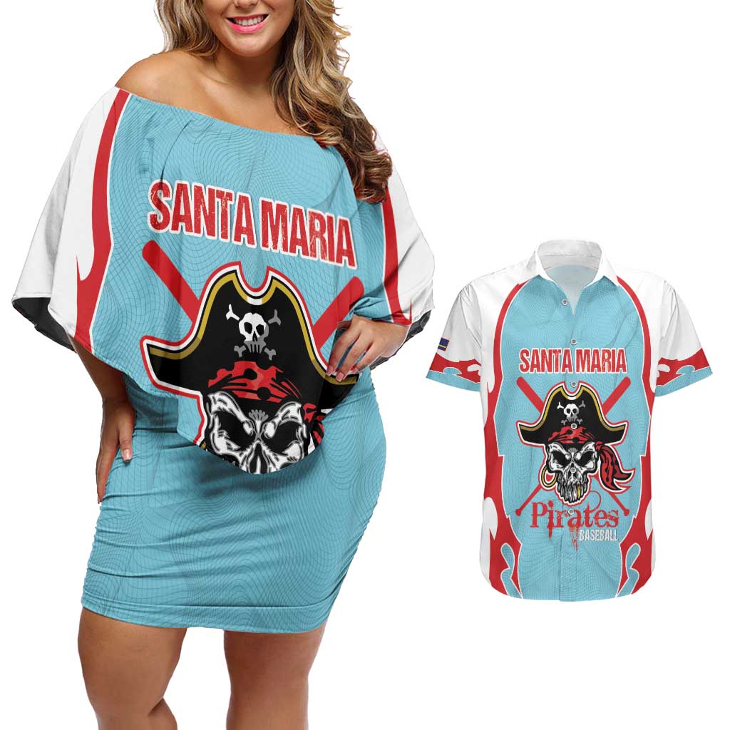 Santa Maria 2025 Baseball Custom Couples Matching Off Shoulder Short Dress and Hawaiian Shirt Come On Pirate