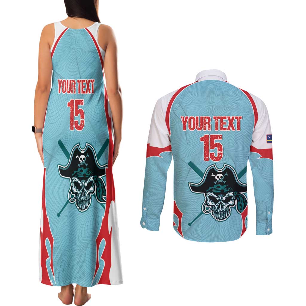 Santa Maria 2025 Baseball Custom Couples Matching Tank Maxi Dress and Long Sleeve Button Shirt Come On Pirate