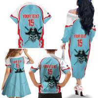 Santa Maria 2025 Baseball Custom Family Matching Off The Shoulder Long Sleeve Dress and Hawaiian Shirt Come On Pirate