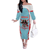Santa Maria 2025 Baseball Custom Family Matching Off The Shoulder Long Sleeve Dress and Hawaiian Shirt Come On Pirate