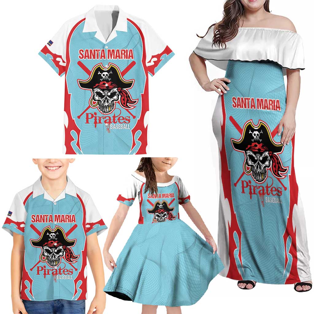 Santa Maria 2025 Baseball Custom Family Matching Off Shoulder Maxi Dress and Hawaiian Shirt Come On Pirate