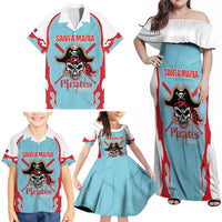 Santa Maria 2025 Baseball Custom Family Matching Off Shoulder Maxi Dress and Hawaiian Shirt Come On Pirate