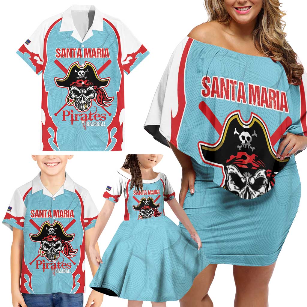 Santa Maria 2025 Baseball Custom Family Matching Off Shoulder Short Dress and Hawaiian Shirt Come On Pirate