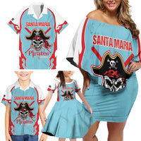 Santa Maria 2025 Baseball Custom Family Matching Off Shoulder Short Dress and Hawaiian Shirt Come On Pirate