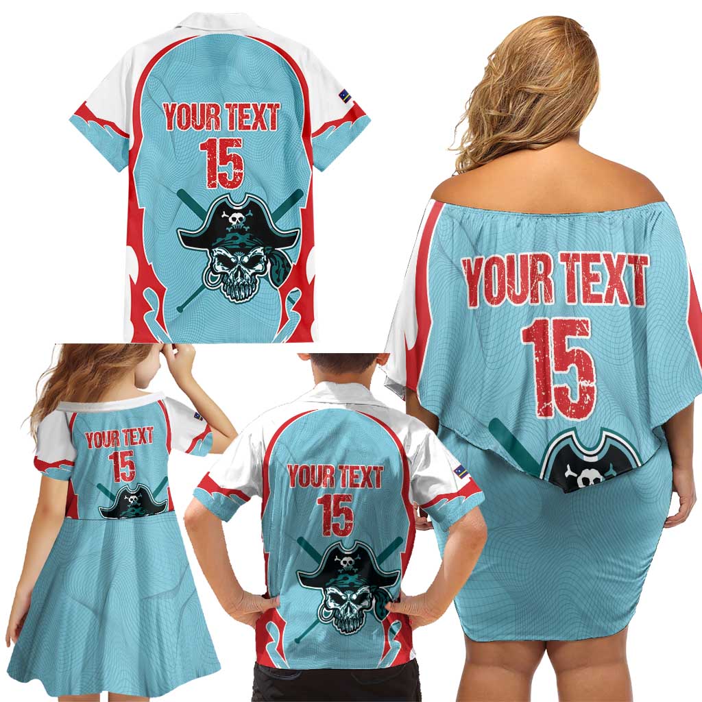 Santa Maria 2025 Baseball Custom Family Matching Off Shoulder Short Dress and Hawaiian Shirt Come On Pirate