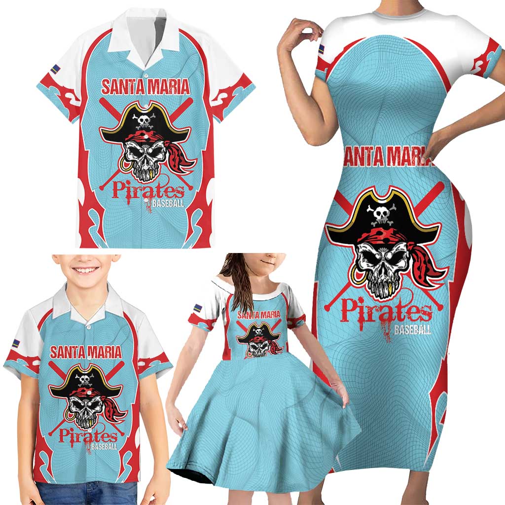 Santa Maria 2025 Baseball Custom Family Matching Short Sleeve Bodycon Dress and Hawaiian Shirt Come On Pirate