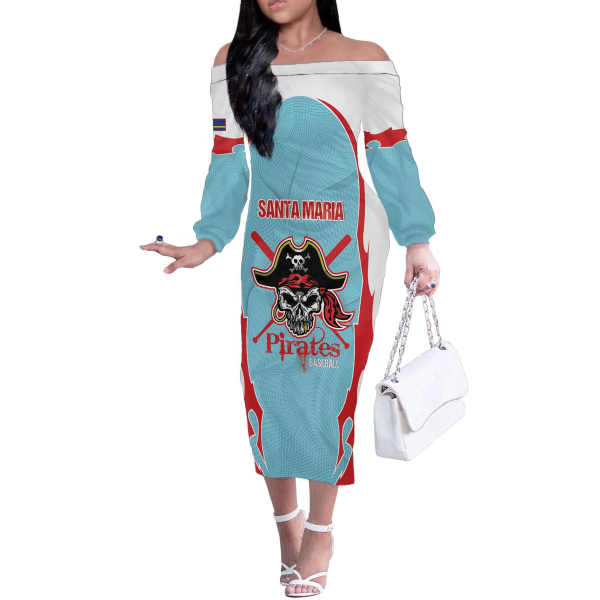 Santa Maria 2025 Baseball Custom Off The Shoulder Long Sleeve Dress Come On Pirate