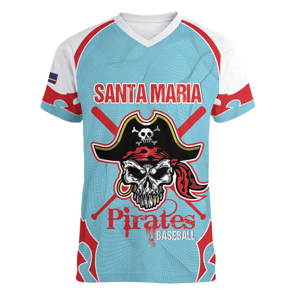Santa Maria 2025 Baseball Custom Women V-Neck T-Shirt Come On Pirate