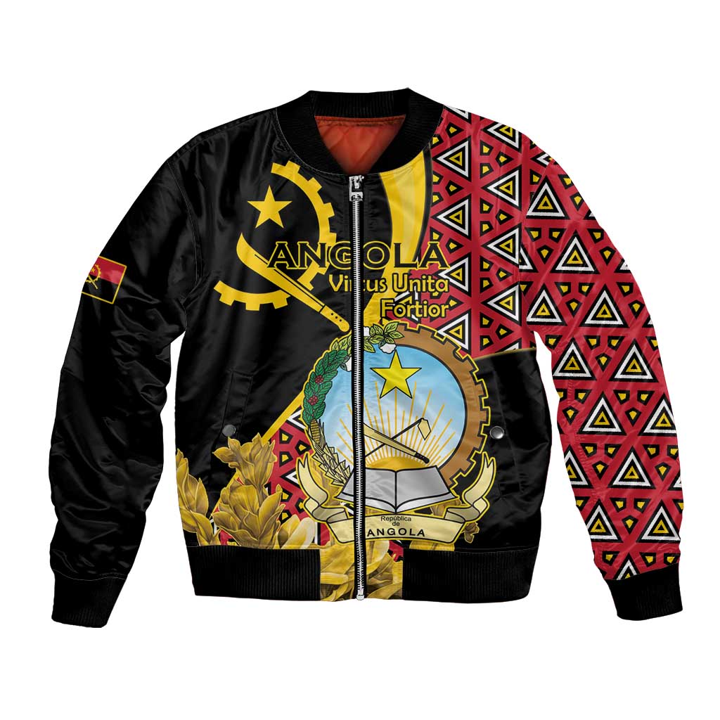 Personalized Angola Bomber Jacket Coat Of Arms Welwitschia Mirabilis