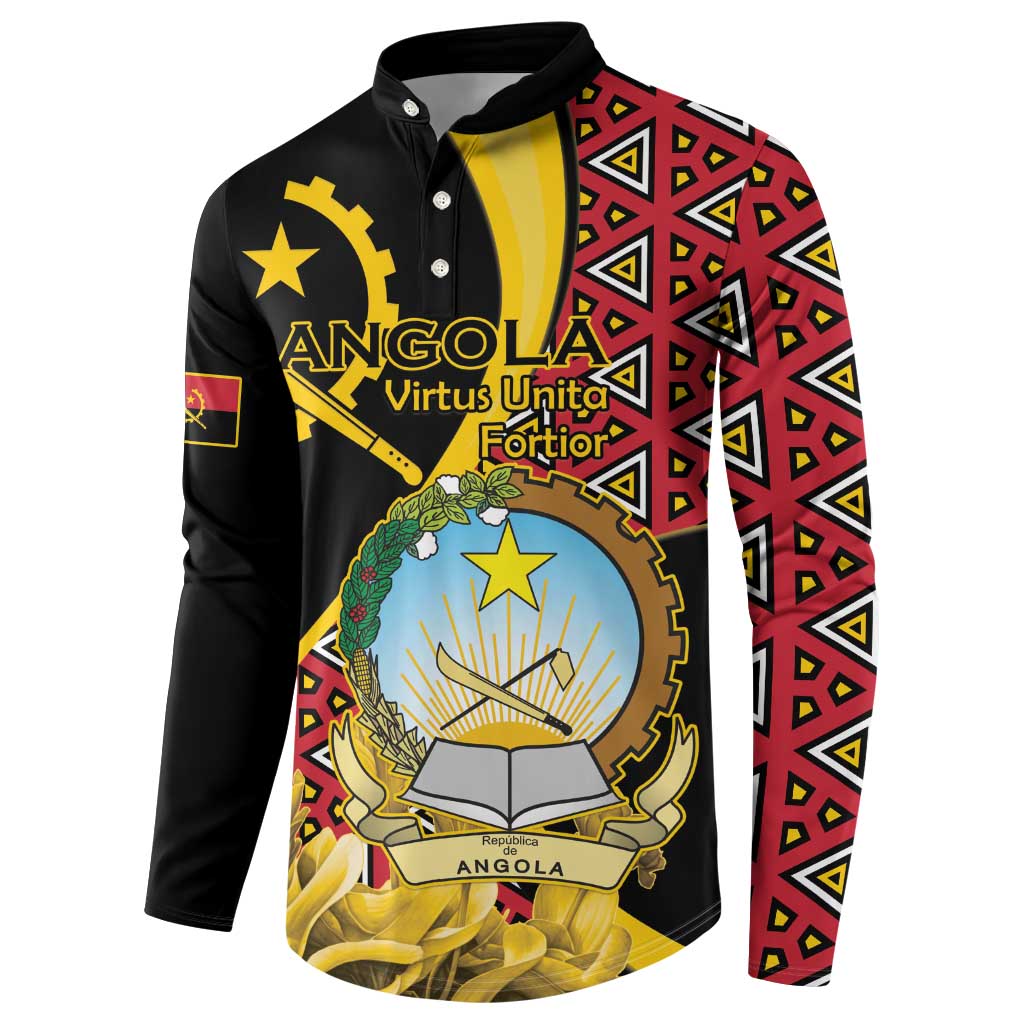 Personalized Angola Button Sweatshirt Coat Of Arms Welwitschia Mirabilis