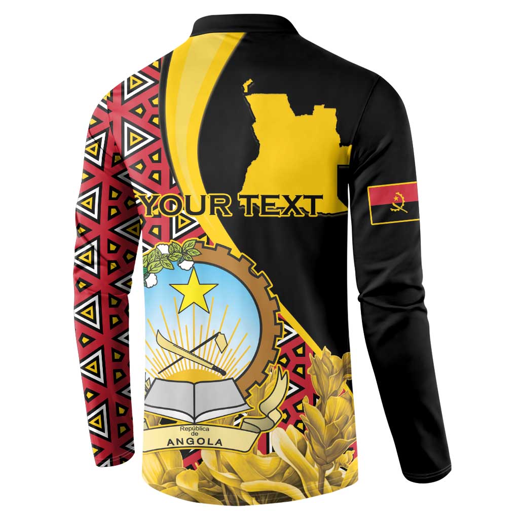 Personalized Angola Button Sweatshirt Coat Of Arms Welwitschia Mirabilis