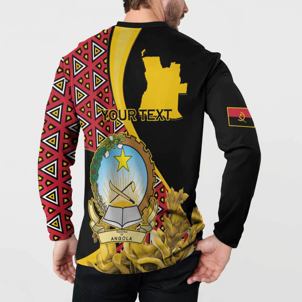 Personalized Angola Button Sweatshirt Coat Of Arms Welwitschia Mirabilis