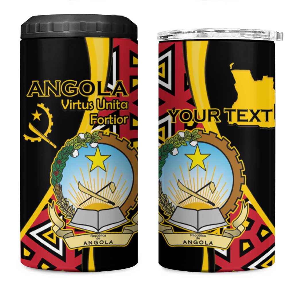 Personalized Angola 4 in 1 Can Cooler Tumbler Coat Of Arms Welwitschia Mirabilis