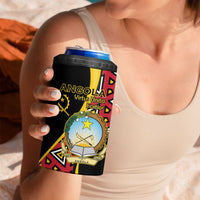 Personalized Angola 4 in 1 Can Cooler Tumbler Coat Of Arms Welwitschia Mirabilis