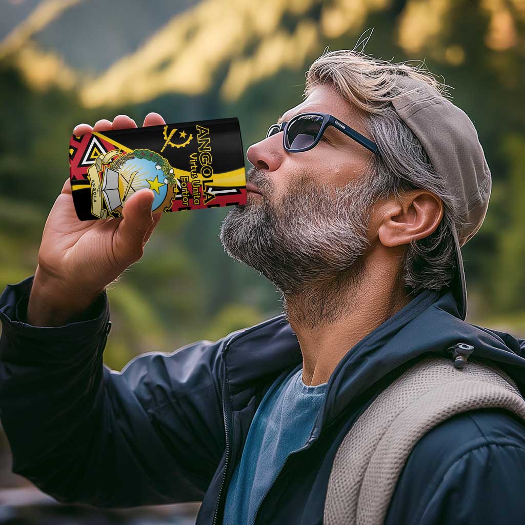 Personalized Angola 4 in 1 Can Cooler Tumbler Coat Of Arms Welwitschia Mirabilis