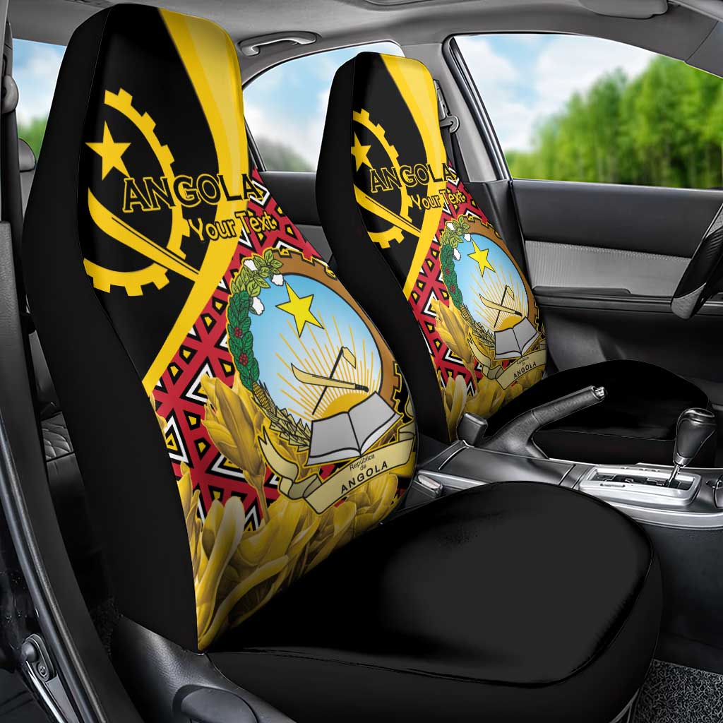 Personalized Angola Car Seat Cover Coat Of Arms Welwitschia Mirabilis