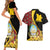 Personalized Angola Couples Matching Short Sleeve Bodycon Dress and Hawaiian Shirt Coat Of Arms Welwitschia Mirabilis