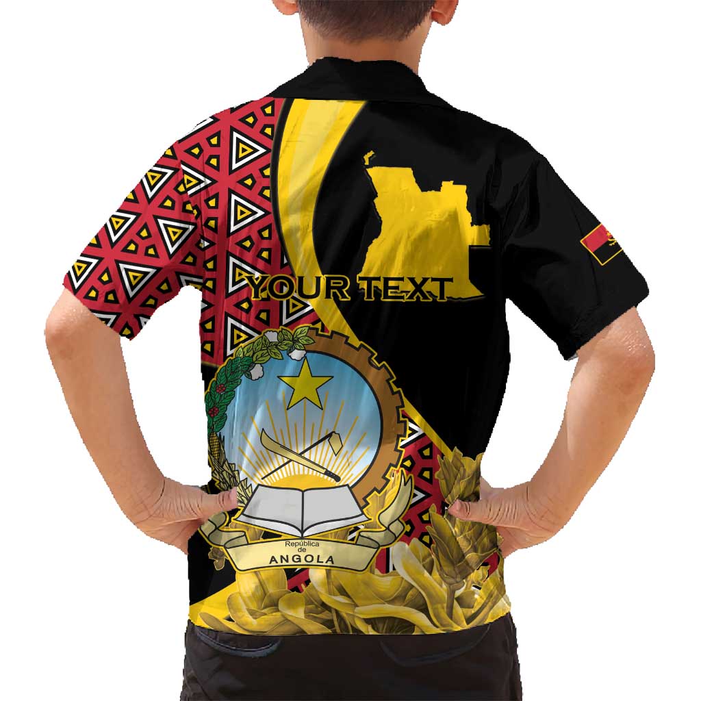 Personalized Angola Family Matching Long Sleeve Bodycon Dress and Hawaiian Shirt Coat Of Arms Welwitschia Mirabilis