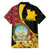 Personalized Angola Family Matching Off Shoulder Short Dress and Hawaiian Shirt Coat Of Arms Welwitschia Mirabilis