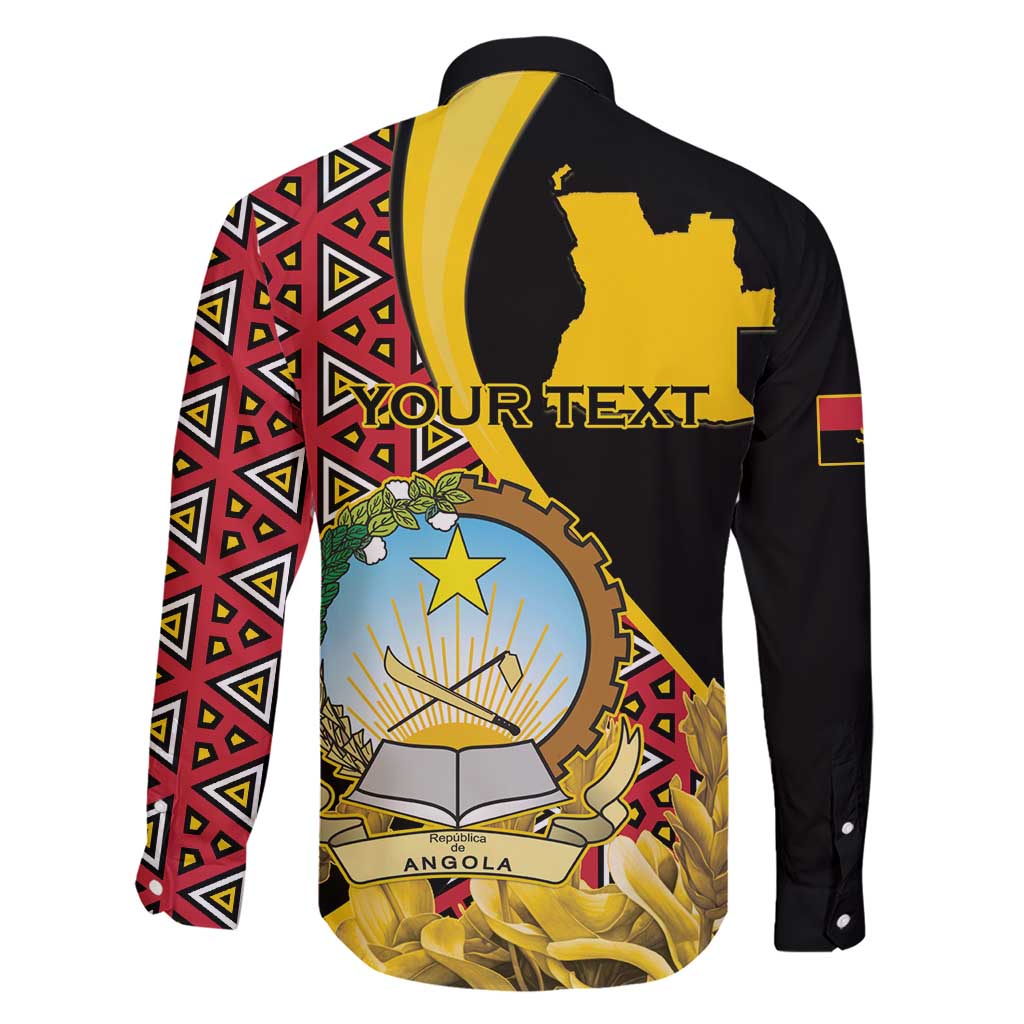 Personalized Angola Family Matching Short Sleeve Bodycon Dress and Hawaiian Shirt Coat Of Arms Welwitschia Mirabilis