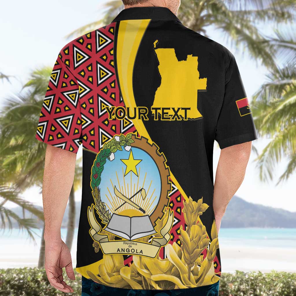 Personalized Angola Hawaiian Shirt Coat Of Arms Welwitschia Mirabilis