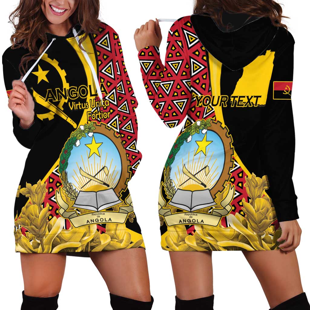 Personalized Angola Hoodie Dress Coat Of Arms Welwitschia Mirabilis