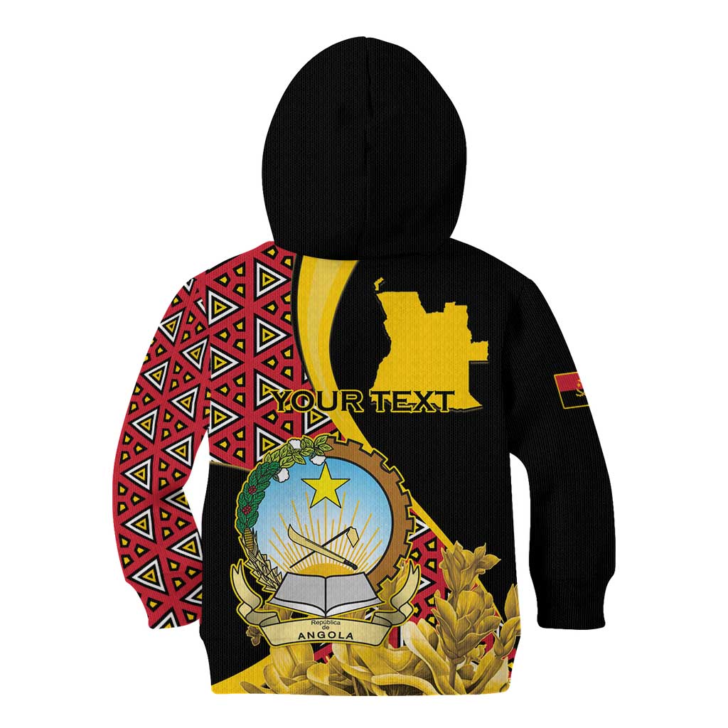 Personalized Angola Kid Hoodie Coat Of Arms Welwitschia Mirabilis