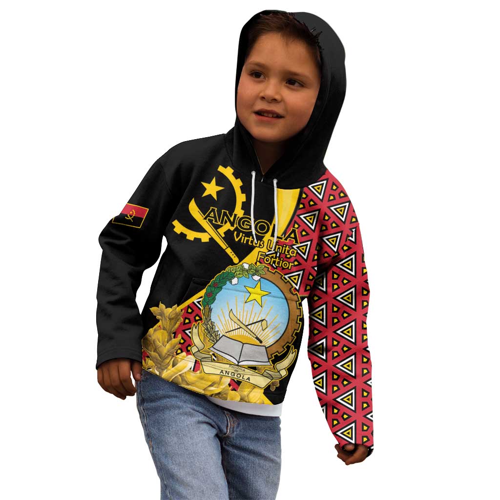 Personalized Angola Kid Hoodie Coat Of Arms Welwitschia Mirabilis