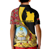 Personalized Angola Kid Polo Shirt Coat Of Arms Welwitschia Mirabilis