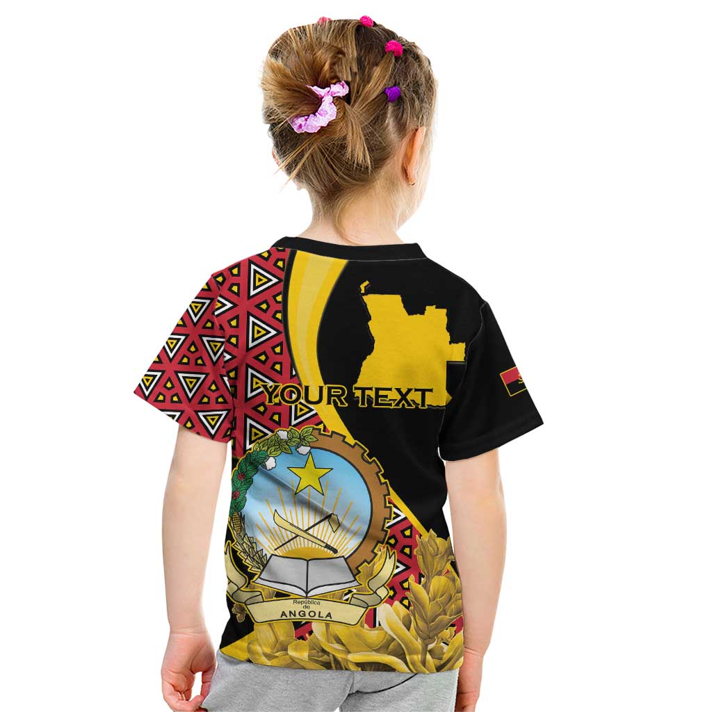 Personalized Angola Kid T Shirt Coat Of Arms Welwitschia Mirabilis