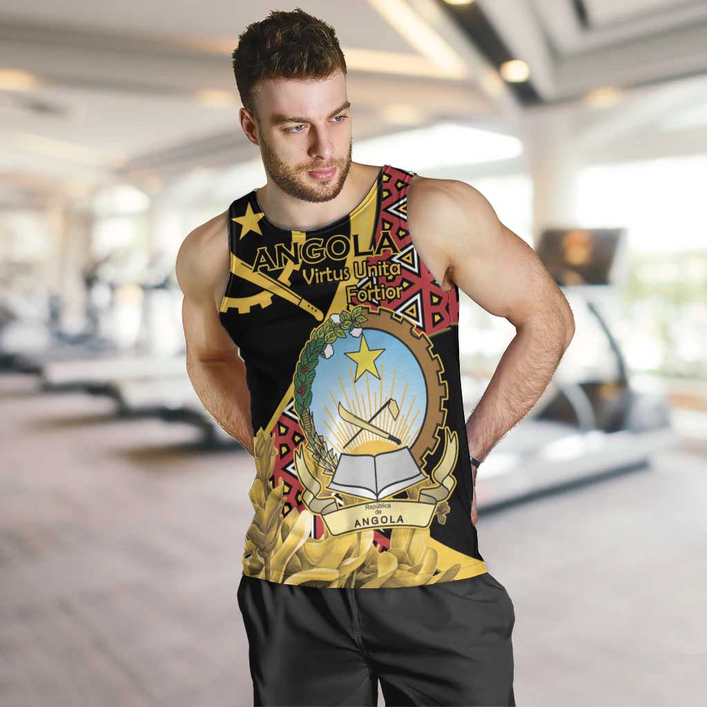 Personalized Angola Men Tank Top Coat Of Arms Welwitschia Mirabilis