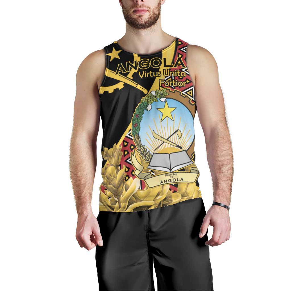 Personalized Angola Men Tank Top Coat Of Arms Welwitschia Mirabilis