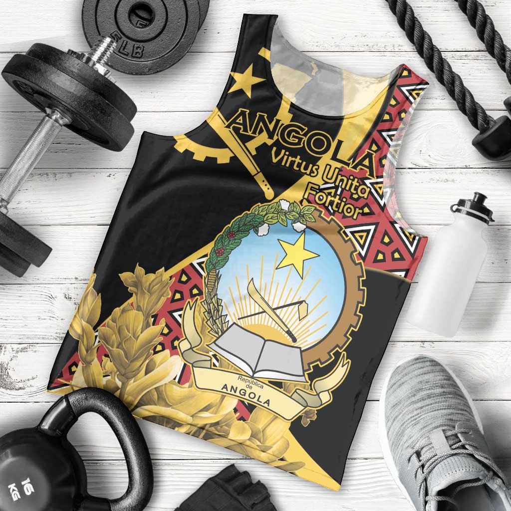 Personalized Angola Men Tank Top Coat Of Arms Welwitschia Mirabilis