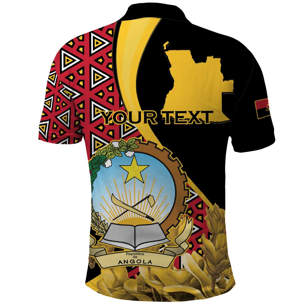 Personalized Angola Polo Shirt Coat Of Arms Welwitschia Mirabilis