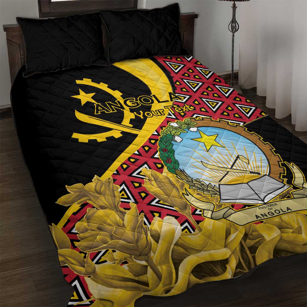 Personalized Angola Quilt Bed Set Coat Of Arms Welwitschia Mirabilis