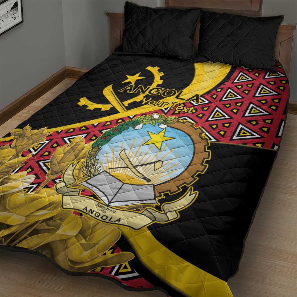 Personalized Angola Quilt Bed Set Coat Of Arms Welwitschia Mirabilis