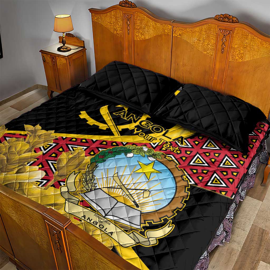 Personalized Angola Quilt Bed Set Coat Of Arms Welwitschia Mirabilis