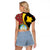 Personalized Angola Raglan Cropped T Shirt Coat Of Arms Welwitschia Mirabilis