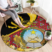 Personalized Angola Round Carpet Coat Of Arms Welwitschia Mirabilis