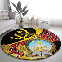Personalized Angola Round Carpet Coat Of Arms Welwitschia Mirabilis