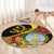 Personalized Angola Round Carpet Coat Of Arms Welwitschia Mirabilis