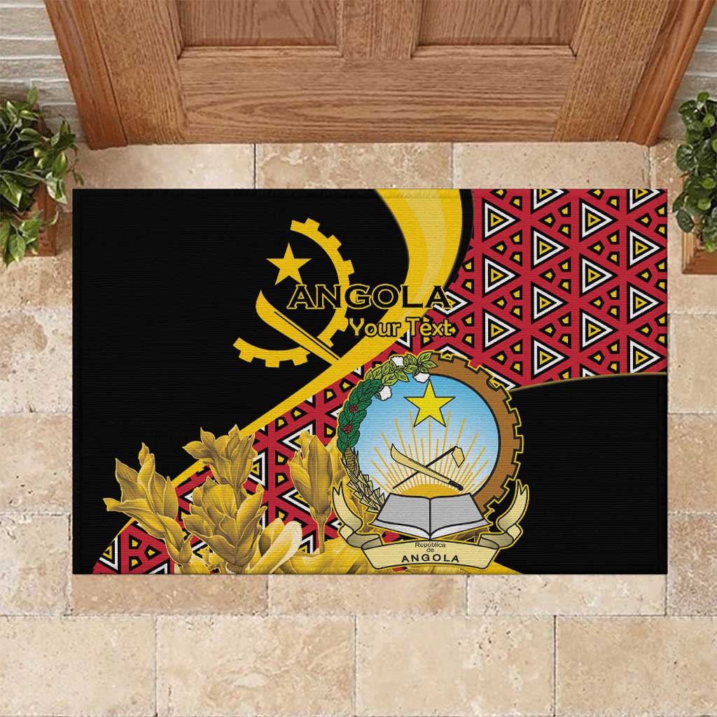 Personalized Angola Rubber Doormat Coat Of Arms Welwitschia Mirabilis